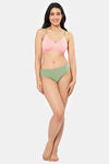 Amante Double Layered Non Wired Full Coverage T-Shirt Bra - Candlelightpeach Olivegreen — thumbnail 5